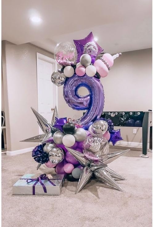 Purple Number 30 Balloon - 40 Inch Giant Foil Balloon for 30th Birthday Party Decorations