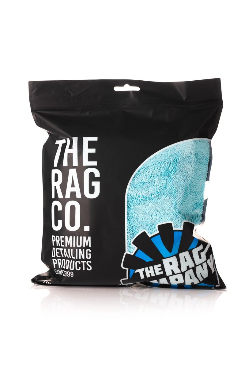 The Rag Company, The Liquid8r, Absorbent 70/30 Blend Microfiber Drying Towel for Cars, Trucks, and SUVs, Safe for Detailing, Scratch-Free, Twist Loop, 1100 GSM, 16x16 Inches, Aqua Blue/Grey, 2-Pack