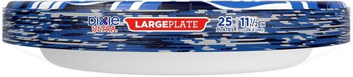 Dixie Ultra Large Paper Plates - 11 Inch, Heavy Duty & Microwave-Safe | 25 Count, Soak-Proof & Cut Resistant