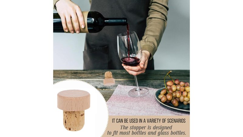 Wooden wine bottles, natural cork wine sealers, replace wine and Christmas parties, family gatherings, bars, and preserve the freshness of wine