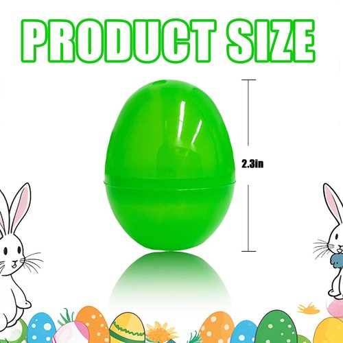 Halystar 100 Pcs Plastic Easter Eggs Bulk (2.3") - Fillable Empty Easter Eggs with 2 Golden Eggs, 6 Bright Colors - Easter Basket Stuffers, Easter Egg Hunt Supplies, Party Favors for Kids Toddlers