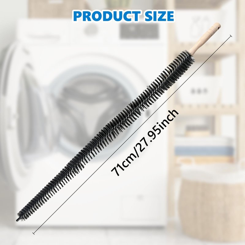 Rejarr Full-Bristle Dryer Vent Cleaner Brush, Dryer Lint Brush and Lint Removal Tool for Trap and Duct, 27.95 Inches, Flexible for Deep Cleaning to Remove Pet Hair & Lint and Improve Efficiency