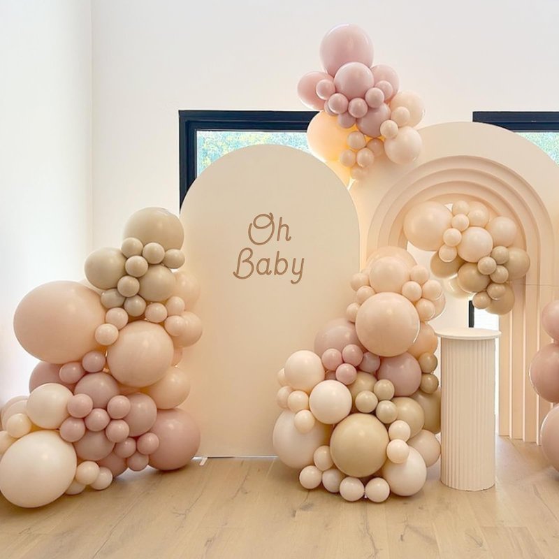 Nude Balloons 12 inch, Beige Latex Balloons 50pcs Party Balloons for Netural Baby Shower Gender Reveal Birthday Party Decorations