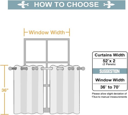ChrisDowa Small Window Curtains - Grommet Thermal Insulated Room Darkening Panels (Burgundy Red, 52 x 36 Inch)