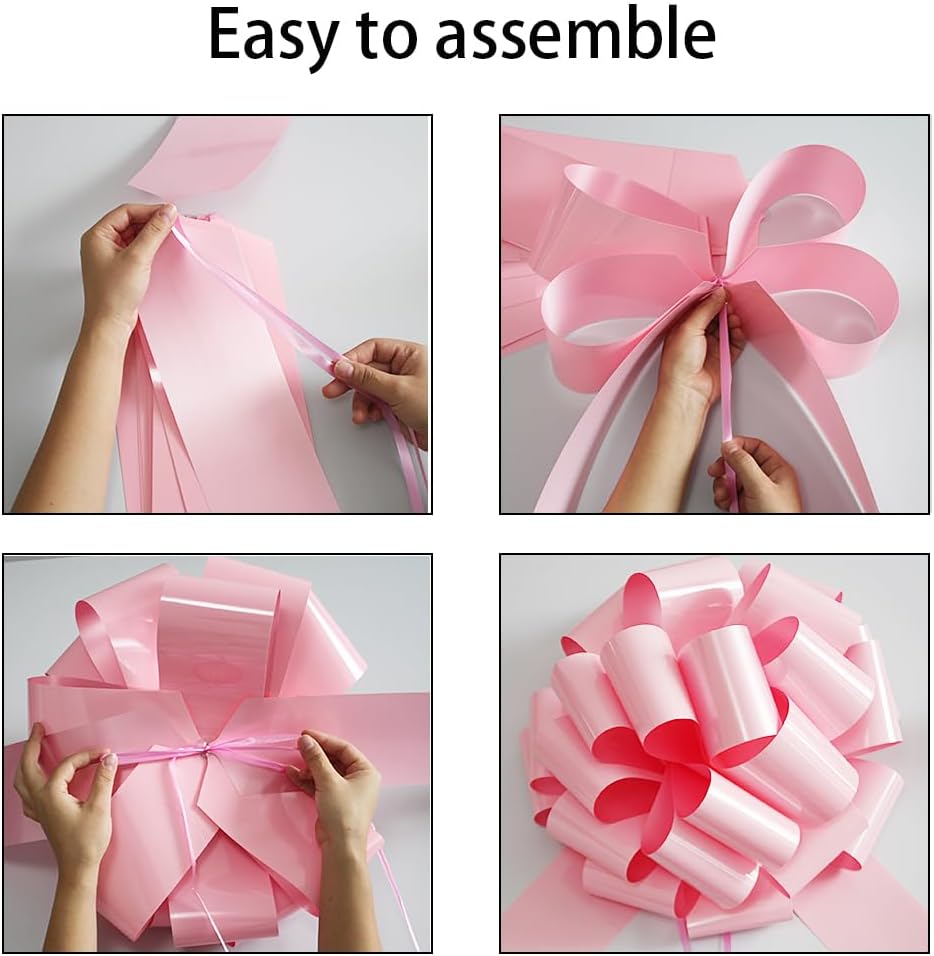 Skiennix Giant Pink Bow - 16 Inch Large Gift Bow for Christmas, Parties & Home Decor