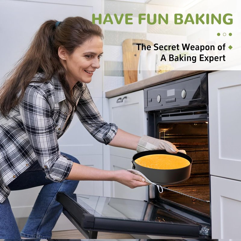 ZeroPone 9 Inch Springform Pan with Removable Bottom, Non-stick Round Spring Form Cake Mold Cheesecake Pan For Baking