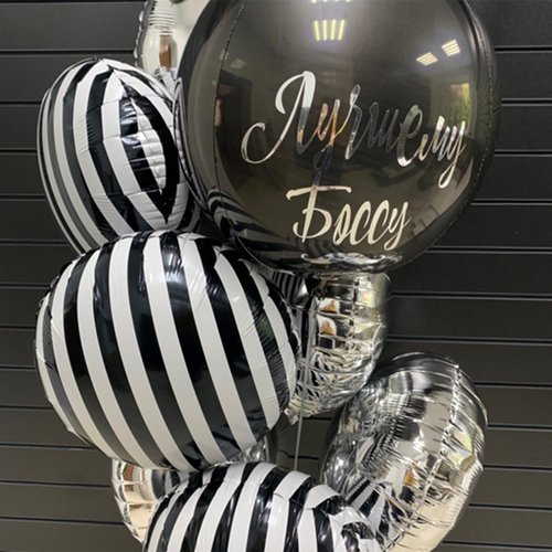 Jobkoo Black and White Striped Balloons 18 Inch Striped Mylar Foil Balloons Round Halloween Aluminum Helium Balloon for Halloween Birthday Baby Shower Party Decorations
