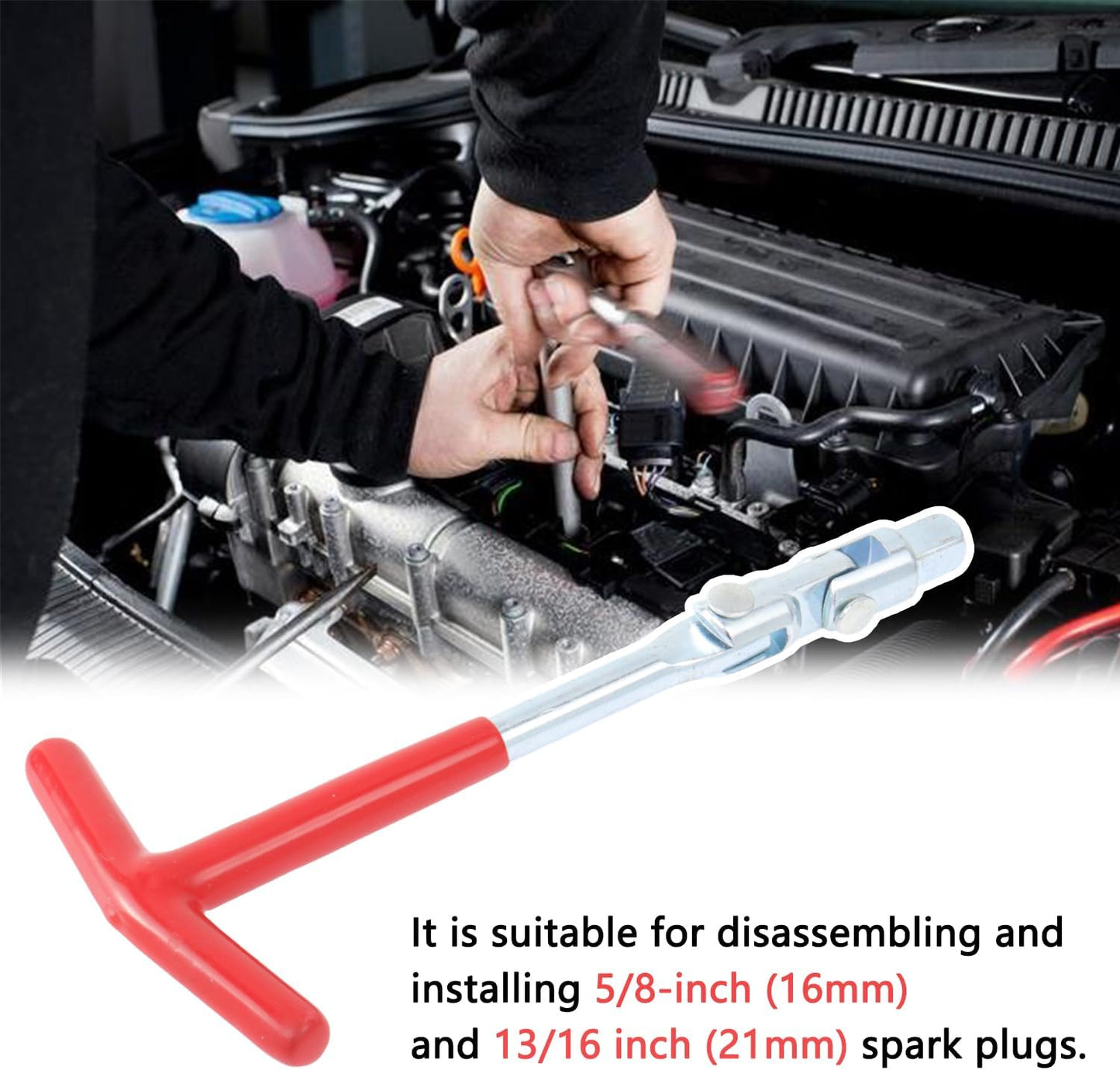 Skiennix Spark Plug Socket Wrench - T-Handle Design for 5/8" & 13/16" Sockets | Ideal for Motorcycles & Lawn Mowers