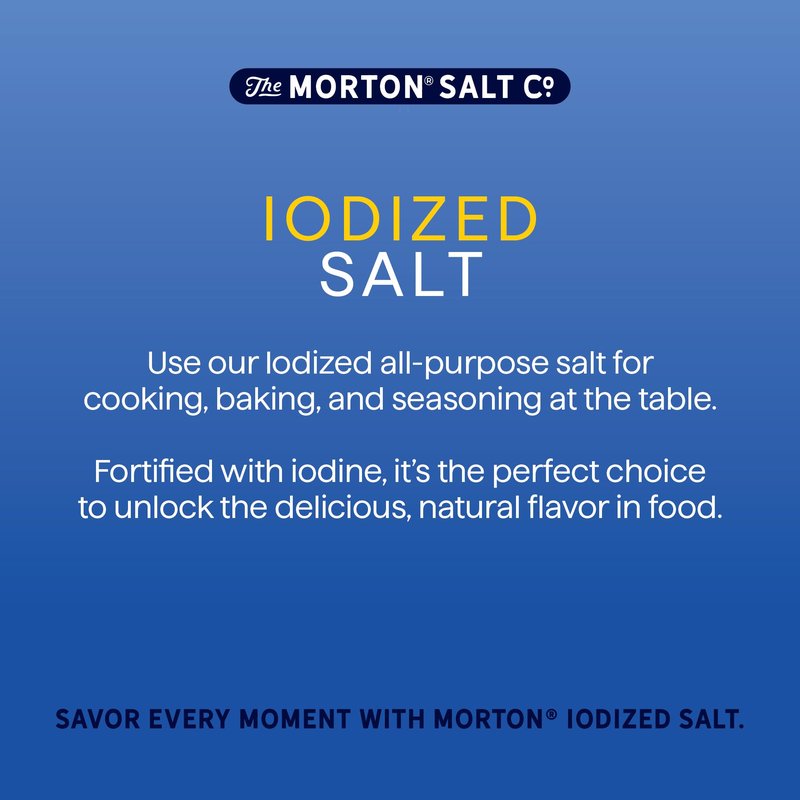 Morton Iodized Salt, All-Purpose, (26 oz), 2-Pack - All-Purpose, Perfect for Cooking & Table Use
