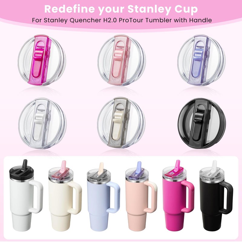 ANTAND 2 Pack Detachable Flip Straw Lid Replacement for 40 oz Stanley Quencher H2.0 & ProTour, Leakproof Spill Proof Lids Straw Cover for Stanley Cup Accessories 40oz, Easy to Clean (Cream, Cream)