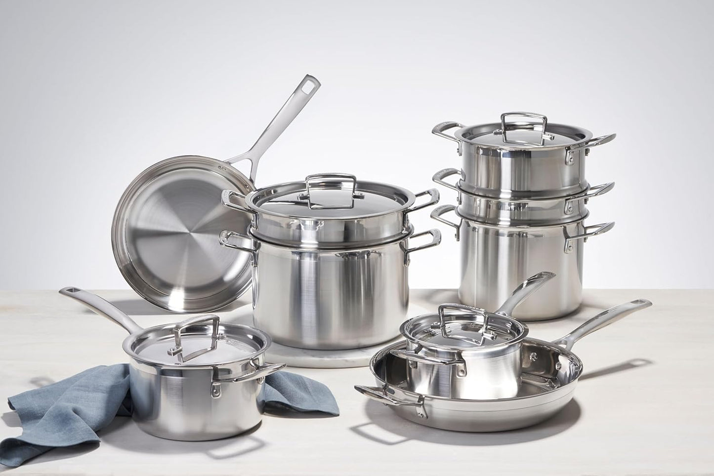 Le Creuset Stainless Steel Deep Pasta Pot - 3-Ply Construction, 7.5qt Capacity