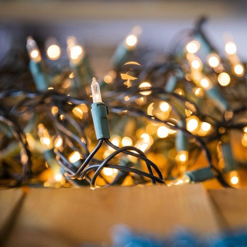 FUNPENY Christmas Lights, 30FT 150 Incandescent Mini Clear String Lights, Warm White With Green Wire for Indoor Outdoor Tree Xmas Party Holiday Home Decorations