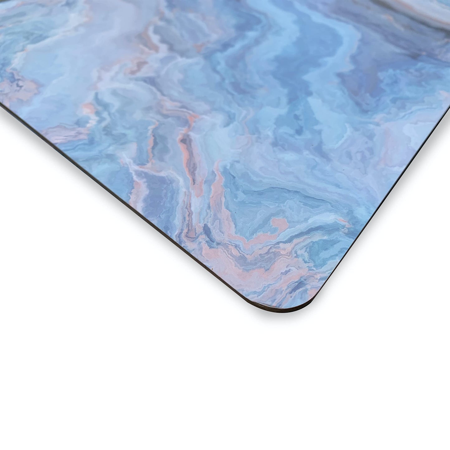 Dainty Home Navy Marble Rectangle Cork Placemats - Heat Resistant, Non-Slip, Easy Clean for Elegant Dining - 12"x18" Set of 8 - Perfect for Stylish, Modern Homes