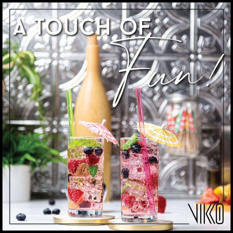 Vikko Water Glasses, Set of 4 Drinking Glasses, Thick and Durable Tumbler, 10 Ounce Tall Kitchen Glasses, Dishwasher Safe Highball Glass Tumbler, Heavy Duty Cups