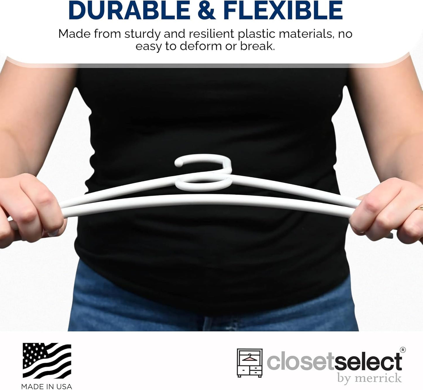 Super Heavy Duty Plastic Hangers - Made in USA | 24 Pack of White Heavyweight Hangers