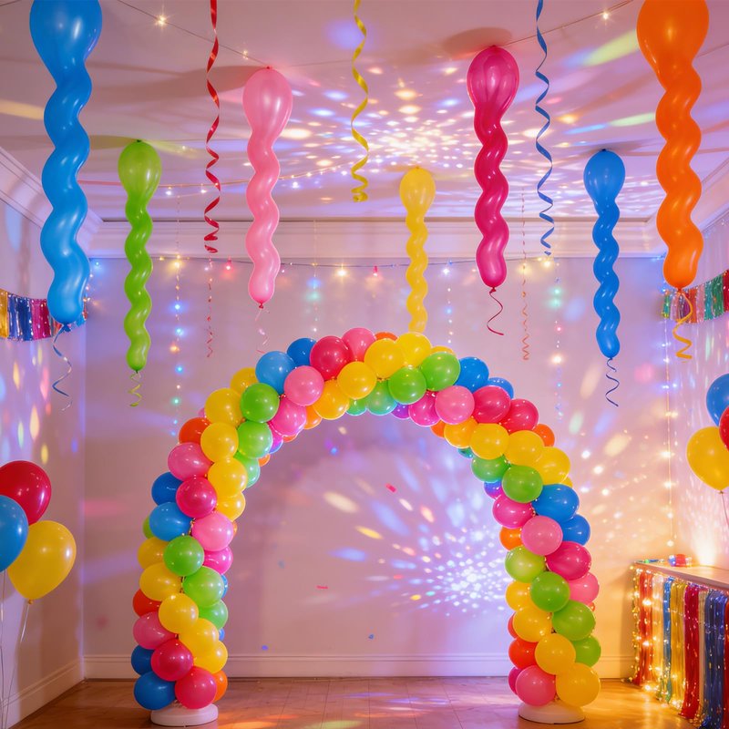 100Pcs 40 Inches Latex Spiral Balloons for Assorted Boys Girls Birthday Party Balloons
