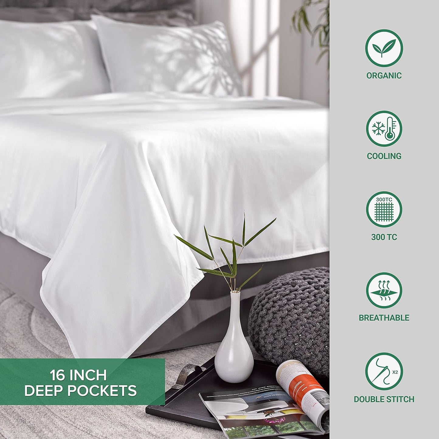 Pure Bamboo Queen Sheets - Luxuriously Soft & Cooling 100% Organic Viscose Bed Set | Terracotta Color