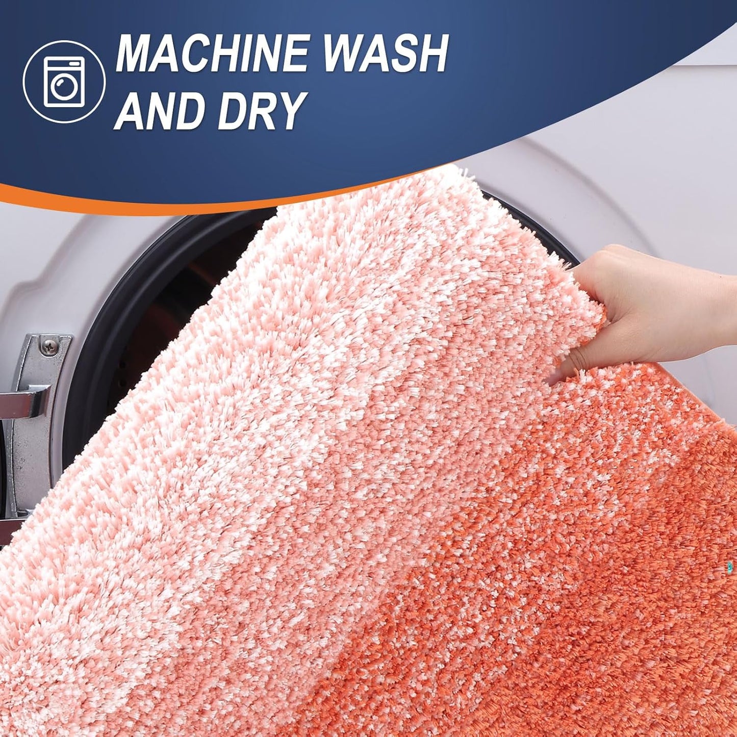OLANLY Bathroom Runner Rug - Extra Soft Microfiber Mat | Quick-Dry, Washable, 47x17, Coral Color