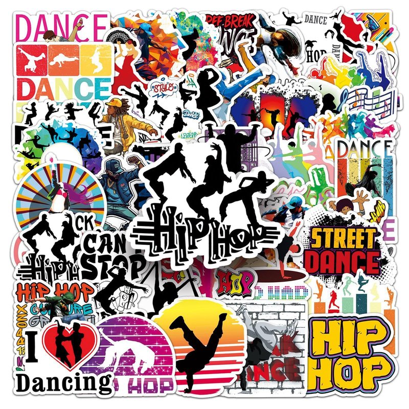 50Pcs Dancing Stickers Waterproof Funny Dance Stickers for Laptop Water Bottle Skateboard Luggage Scrapbook Bumper Car Bike Guitar Notebook,Vinyl Cartoon Sports Decal for Teens Adult Girls