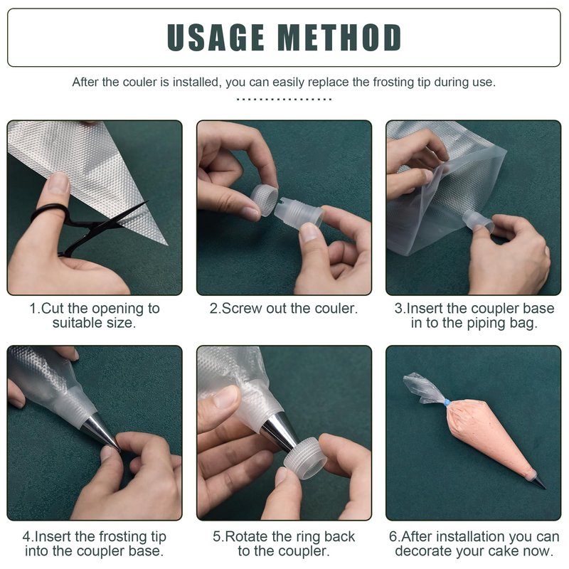 Piping Bags and Tips Set, Cakes Decorating Supplies Kit with 100pcs 12 Inch Pastry Bags, 16 Piping Tips, 3 Cake Scraper, 2 Couplers, 2 Bag Ties, Simple and Convenient Baking Supplies Set