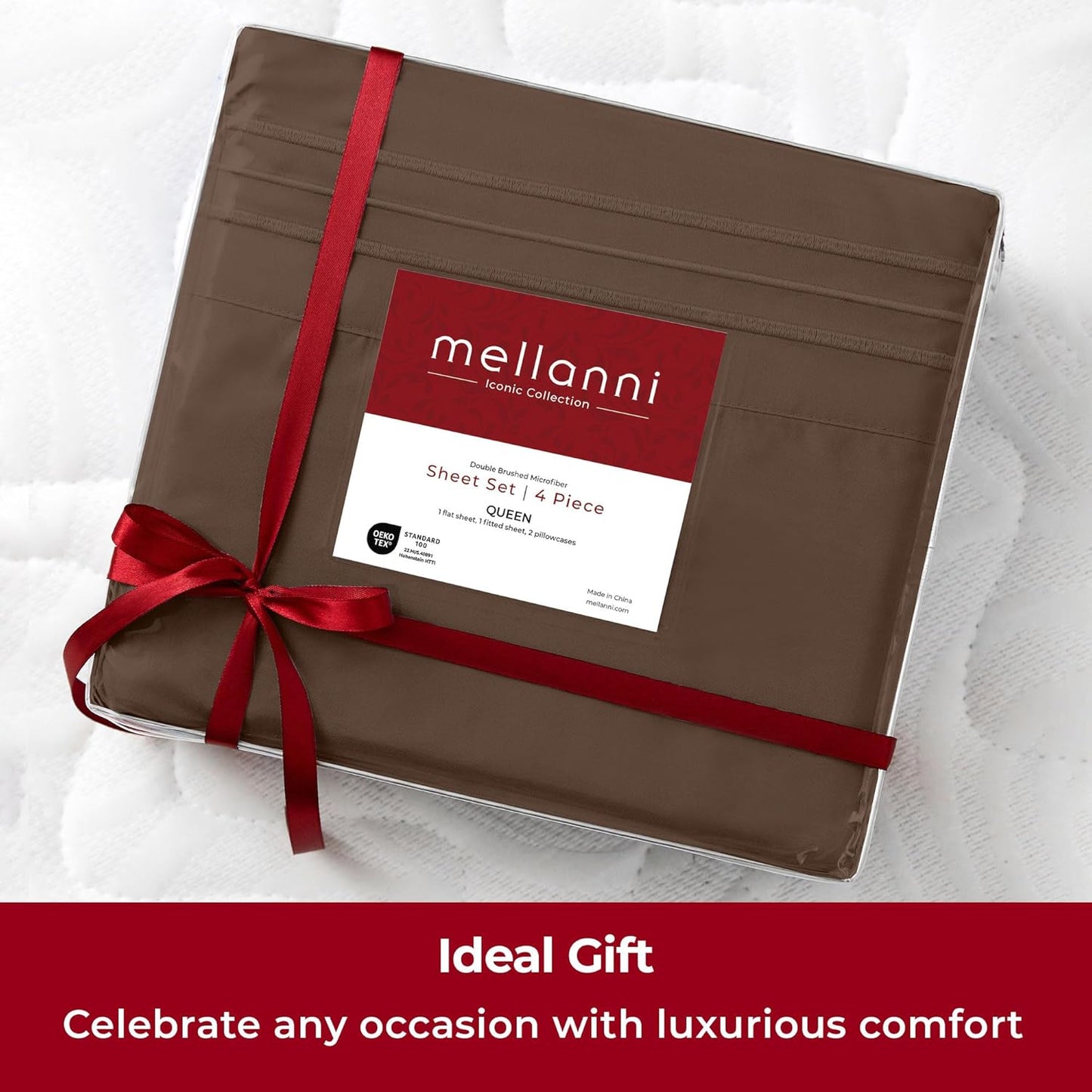 Mellanni Twin Sheets Set - Luxury Hotel Quality Bedding | Extra Soft, Cooling, Wrinkle-Resistant (Twin, Brown)