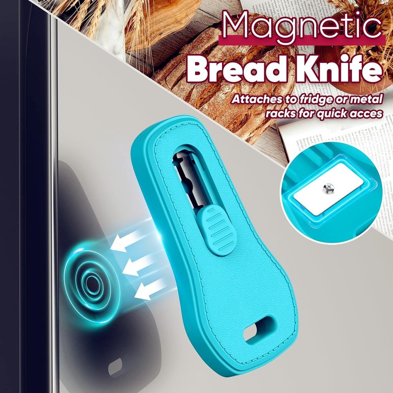 24SHEN Bread Lame, Sourdough Scoring Tool with Extractable & Magnetic, Sour Dough Tools Sourdough Cutter for Homemade Bread Making, Scoring Knife Include 5 Razor Blades-Blue