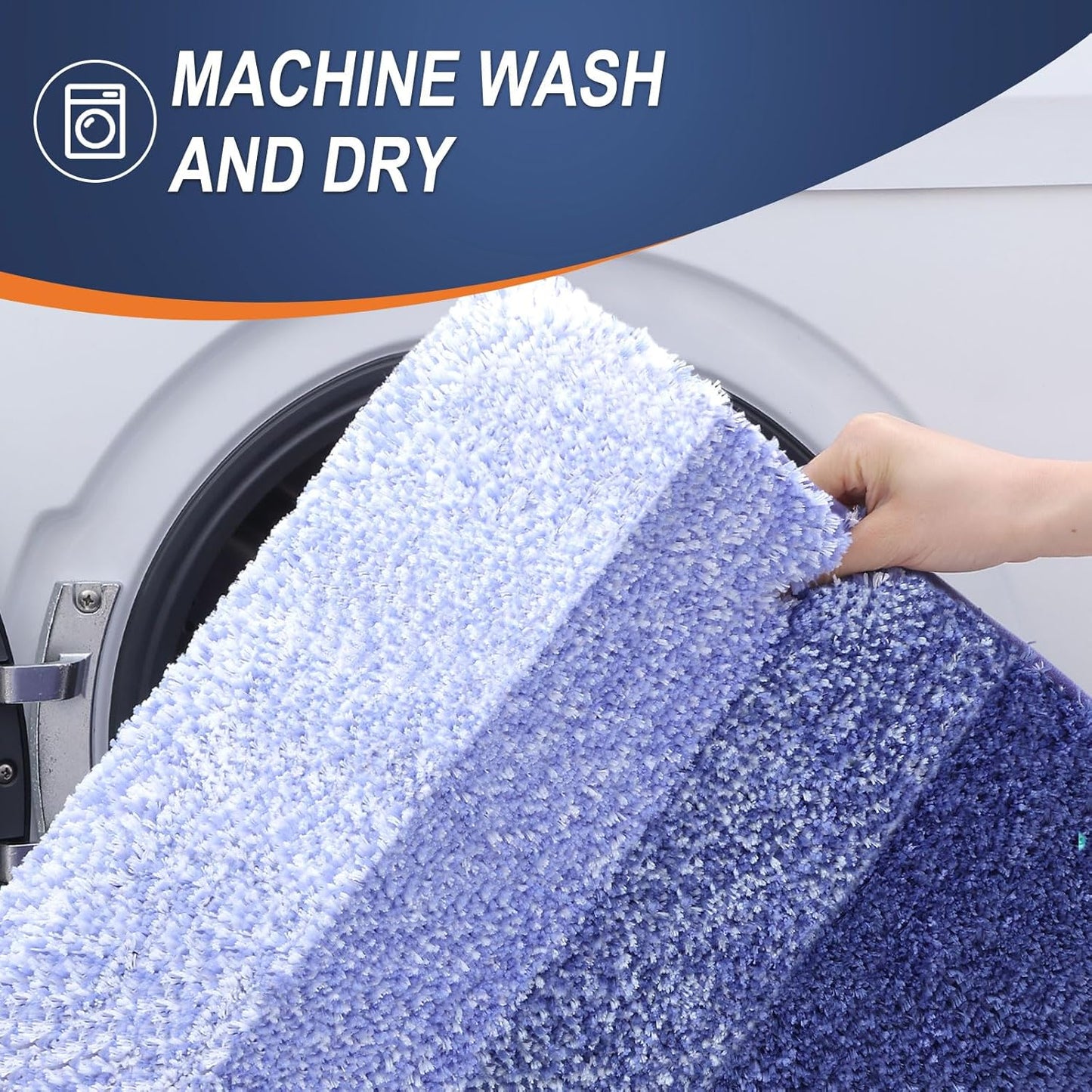OLANLY Large Bathroom Rugs - Extra Soft Microfiber Mat 40x24 | Quick Dry, Machine Washable, Blue-Violet