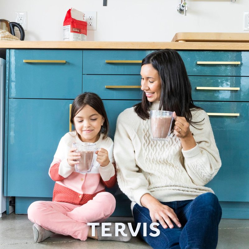 Tervis Clear & Colorful Tabletop Made in USA Double Walled Insulated Tumbler Travel Cup Keeps Drinks Cold & Hot, 16oz Mug, Elderberry Wild
