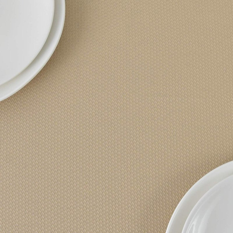 maxmill Rectangle Textured Tablecloth Waterproof Spillproof Wrinkle Free Table Cloth, Kitchen Dining Tabletop Decoration, Fabric Table Cover for Outdoor and Indoor Use, 52 x 70 Inch, Beige