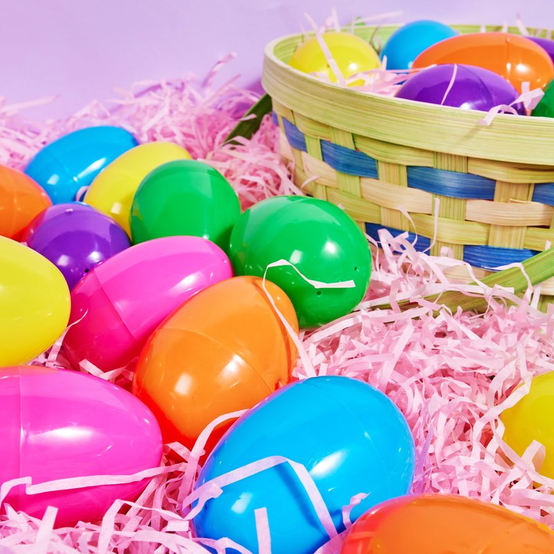 JOYIN 3.15" Easter Eggs, Fillable Plastic Eggs Empty Colorful Bright Eggshells with Hinge for Easter Hunt, Filling Treats, Party Favor, Basket Stuffers, Classroom Prize Supplies, 18PCS