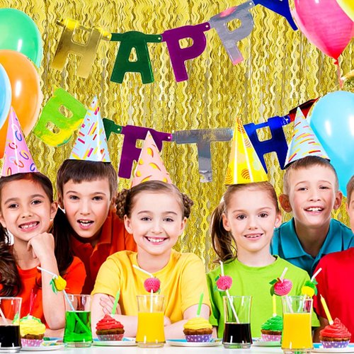 Gold Backdrop | Foil Curtain Decorations for Birthday, Bachelorette & Party Photo Booths - 6ft x 3ft