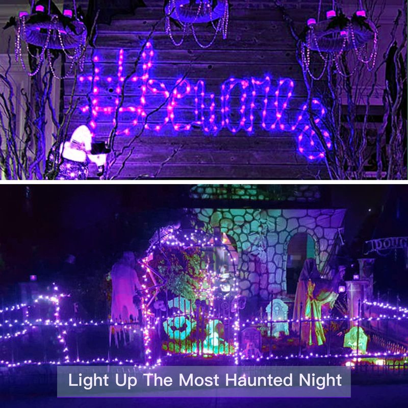 suddus Hallowee Fairy Lights Battery Operated, 33ft 100 LED Fairy Lights with Remote, Purple String Lights for Outside, Porch, Home, Backyard, Window, Yard, Garland, Party Decorations