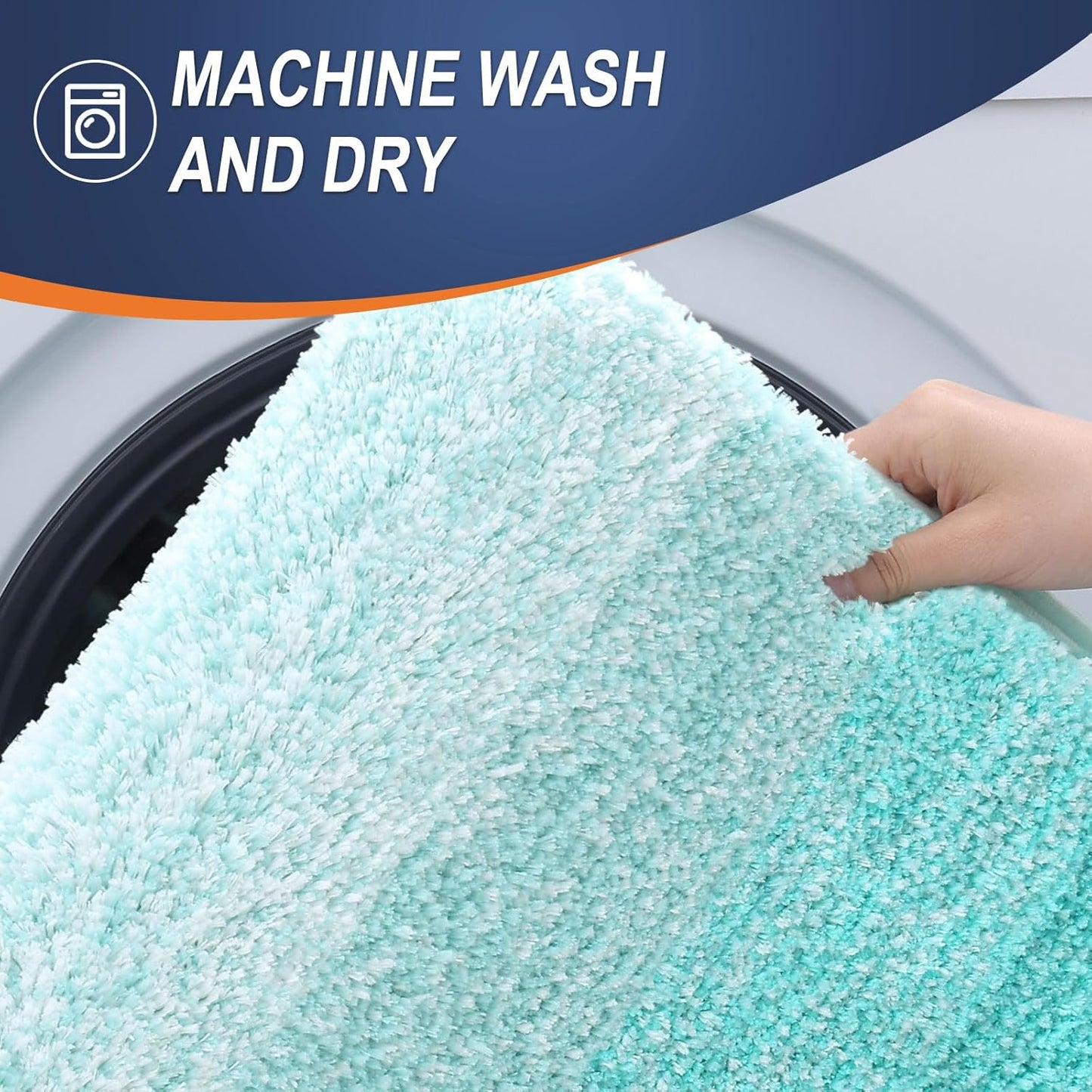 OLANLY Bathroom Runner Rug - Extra Soft Microfiber Mat | Quick Dry & Washable 59x20, Teal
