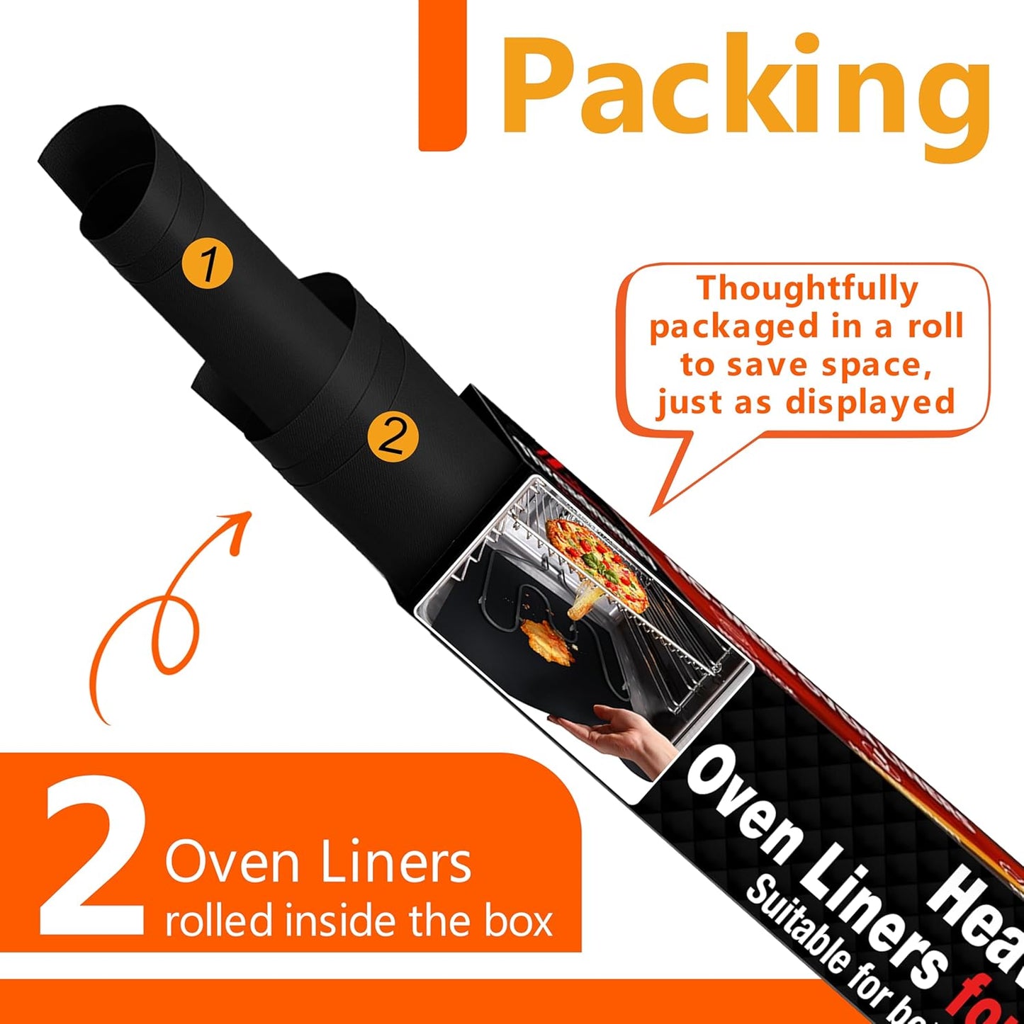 Skiennix Oven Liners | Heavy-Duty Non-Stick Mats - 17” x 25” | BPA & PFOA Free, Easy Clean & Heat Resistant - 2 Pack