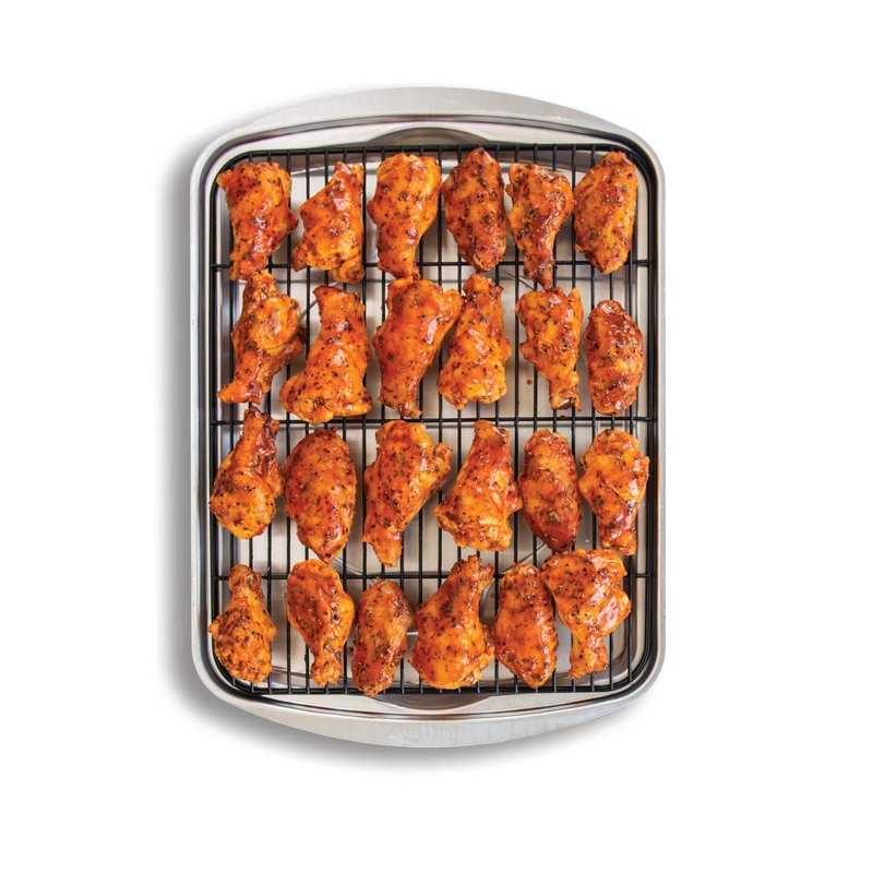 Nordic Ware Oven Crisp Baking Tray 2pc Set Includes Pan and Rack; Natural Aluminum For Air Frying, Crisping, Broiling, Baking; Cooking Surface 17 x 12 Inches