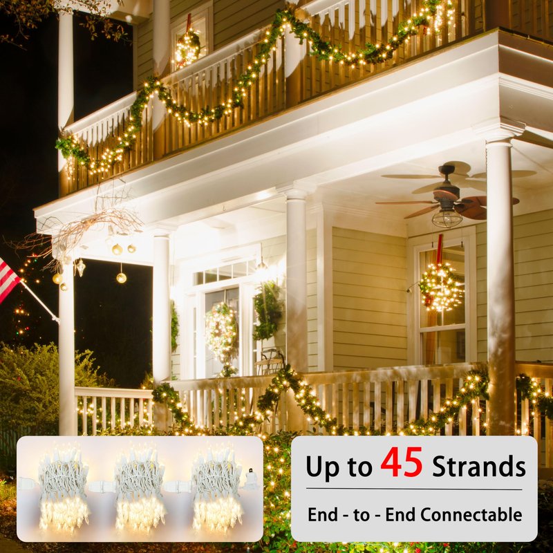 JUSTPRO Warm White LED Christmas Lights, 21.6 Feet 100 Count UL Certified Commercial Grade Holiday String Light Set for Garden Wedding Patio Trees Lighting Decoration (Warm White)