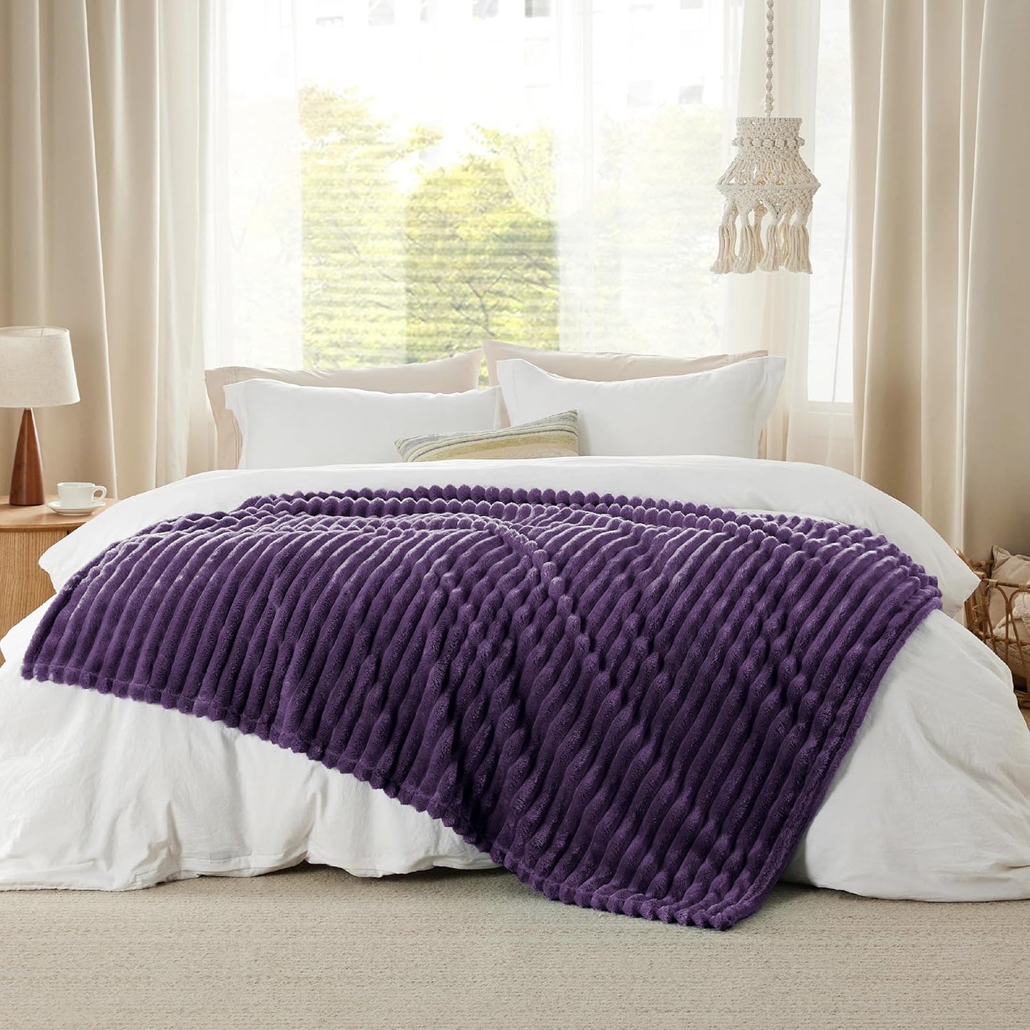 Bedsure GentleSoft Throw Blanket - Super Soft Cozy Purple Blanket for Couch | 50x70 Inches