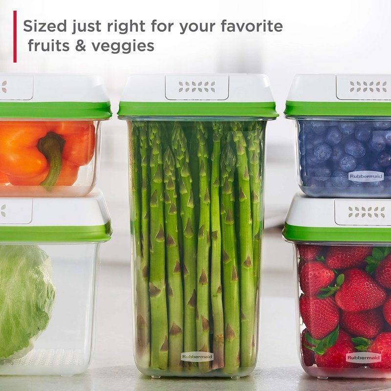 Rubbermaid FreshWorks Produce Saver, Medium Produce Storage Containers, 2 Pack