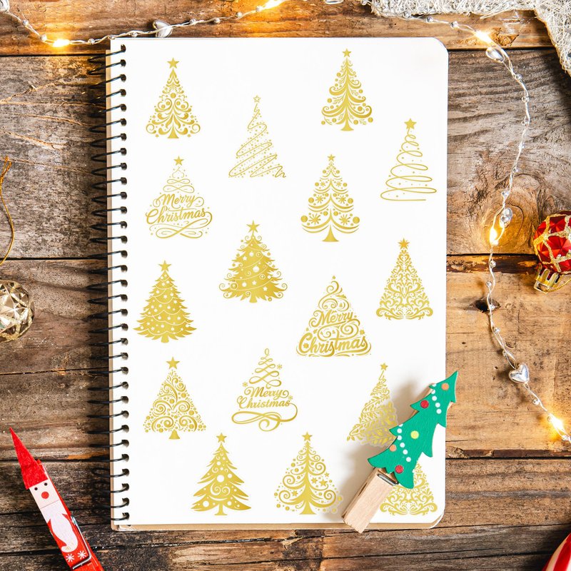 BkeeCten Foil Christmas Tree Stickers - 1000 Pcs Easy Peel Metallic Tree Waterproof Vinyl Reusable Laptop Self Adhesive Stickers Classroom Prizes Water Bottle Page Activity Pad Party Favors Skateboard