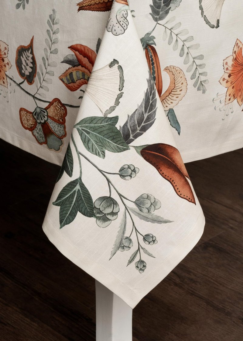 Maison d' Hermine Table Cloth Rectangle Table 100% Cotton 70 x 140 Inches Fall Tablecloth Reusable Everyday Use for Thanksgiving Christmas Decorations Dining Farmhouse Party (Dalida)