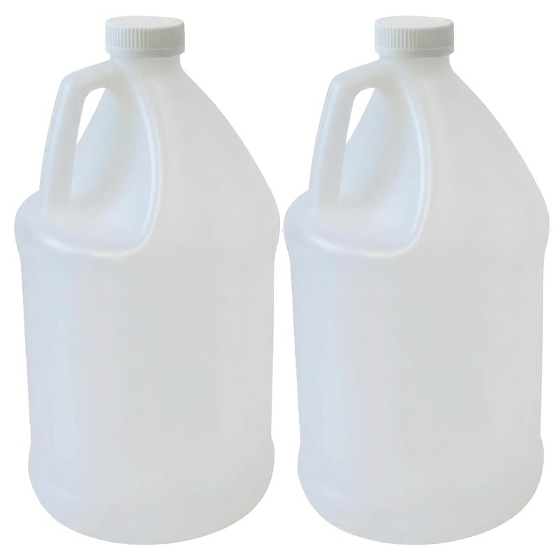 1-Gallon HDPE Plastic Jugs, Water Jug With Child-Safe Lids–BPA-Free,Leakproof, Stackable Containers,1 Gallon Water Bottle For Fermentation,Brewing,Storage,Detergent Mixing & Industrial Use (2-Pack)