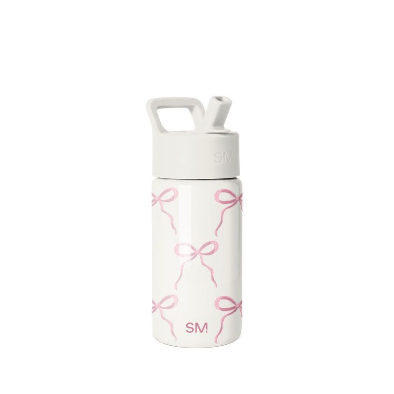 Simple Modern Kids Summit Water Bottle with Straw Lid | 14oz Stainless Steel Cup Insulated Tumbler for Toddlers, Girls, School | Bows