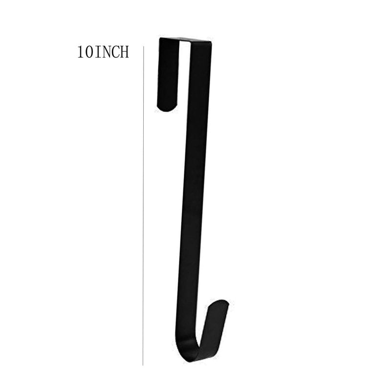 ONESWI 10 Inch Wreath Hanger, Metal Over The Door Hooks for Christmas Decoration, Black