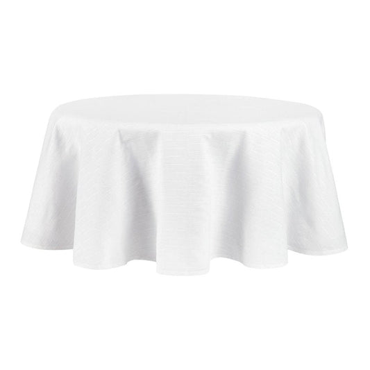 Martha Stewart Honeycomb Modern Farmhouse Tablecloth, White, 70" Round