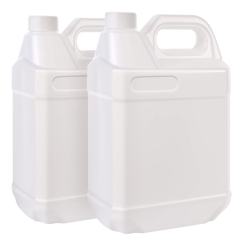 BPFY 2 Pack 1 Gallon Clear Plastic Jugs with Lids, Water Jug Storage Containers with Ergonomic Handle, HDPE Containers for Water, Sauces, Beverage, Soaps, Liquids