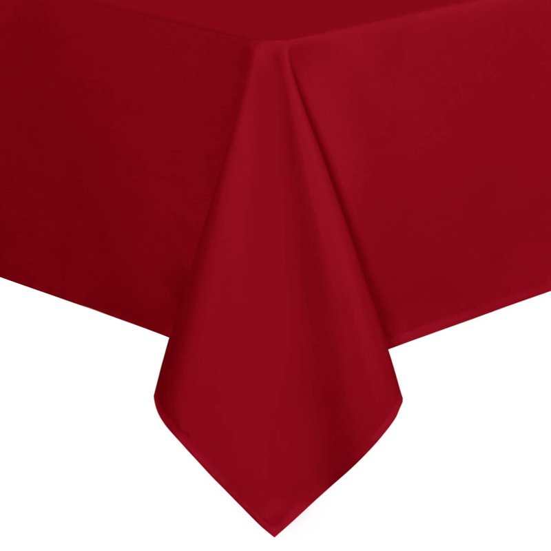 sancua Rectangle Tablecloth - 54 x 108 Inch - Stain and Wrinkle Resistant Washable Polyester Table Cloth, Decorative Fabric Table Cover for Dining Tables, Buffet Parties, Christmas Red