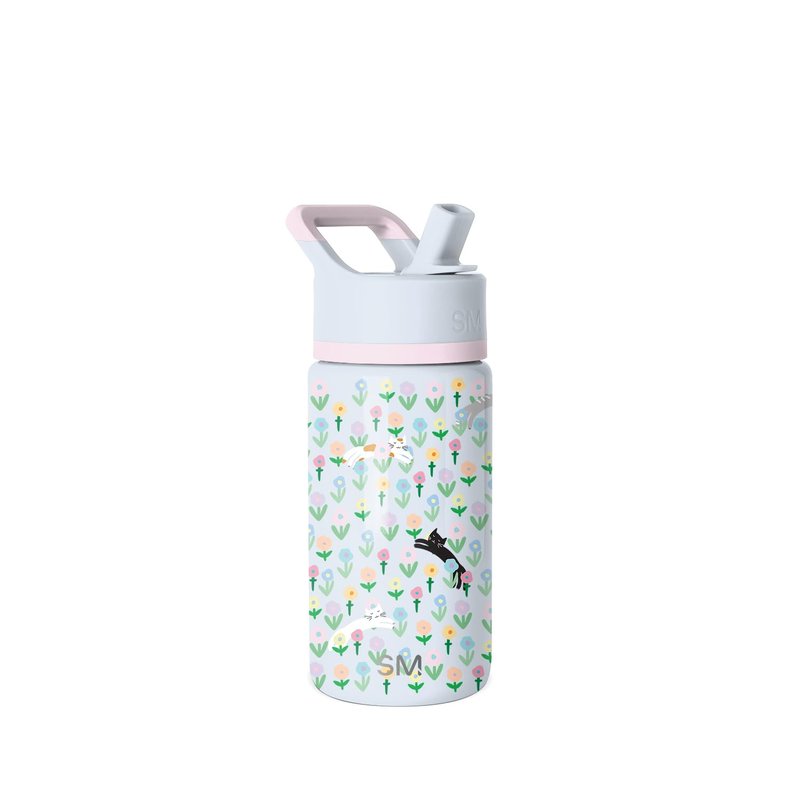 Simple Modern Kids Summit Water Bottle with Straw Lid | 14oz Stainless Steel Cup Insulated Tumbler for Toddlers, School | Frolicking Kittens