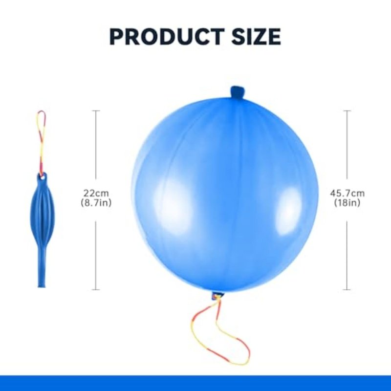 Punch Balloons 26Pcs, Colorful Punching Balloons Heavy Duty, Bounce Balloon with Rubber Band Handle for Ourdoor Games Birthday Party
