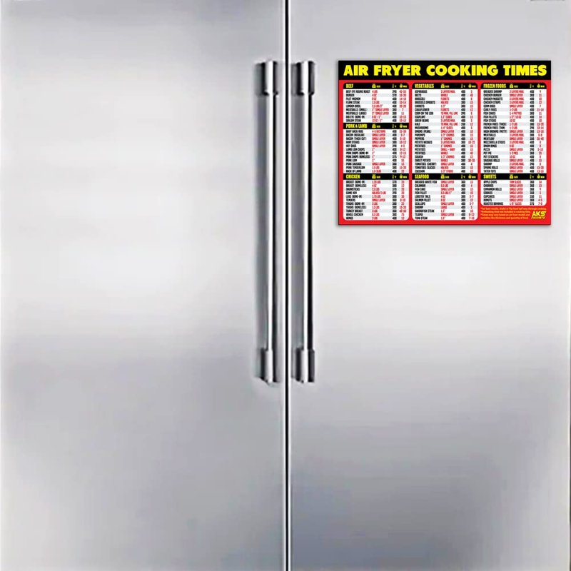 Air Fryer Magnetic Cheat Sheet - Large Print Easy to Read Airfryer Accessory - Air Fryer Cooking Times Chart Magnet, Airfry Cookbook Guide, Kitchen Cheat Sheet, Airfryer Oven Accessories 2026 (Red)