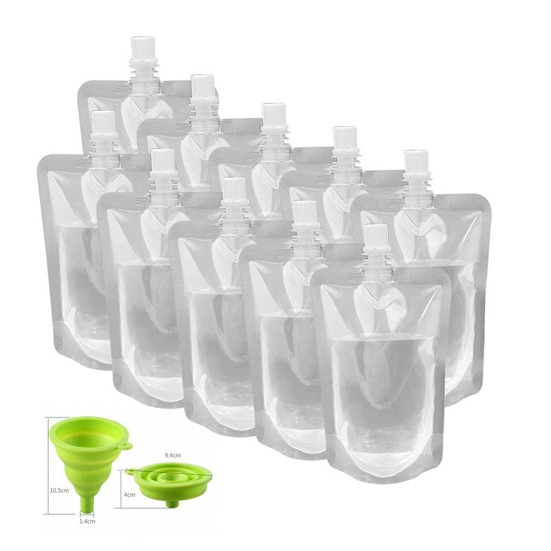 Juice Travel Plastic Bags Portable Collapsible Beverage Bag | Leakproof Foldable Water Carrier for Outdoor Hiking, Camping & Seed Storage | Food-Grade BPA-Free Liquid Container